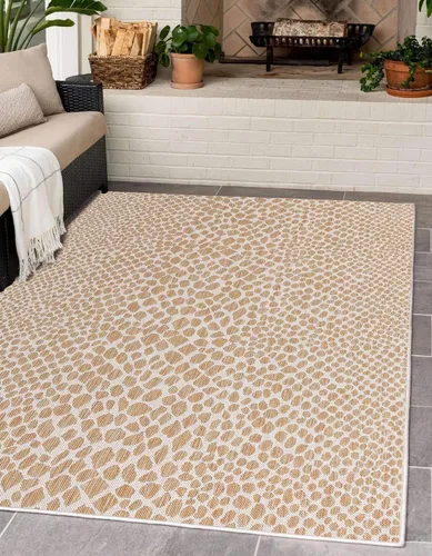 Vista 19 de Unique Loom Outdoor Collection Alfombra de área - Ciudad del Cabo (2' 2' x 3' 1' Rectángulo, Azul/Oliva)