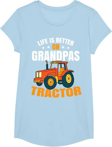 Vista 15 de Life Is Better On Grandpas Tractor Kids Farm Tractor Boy Camiseta, Negro