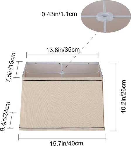 Vista 2 de Ruiever Juego de 2 Pantallas en Forma de T, Lino Natural Superior L13.78'' x A7.5'' x Inferior L15.75'' x A9.45'' x Alto 10.24'', Pantallas de Tela