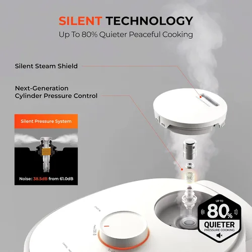 Vista 6 de CUCKOO Olla arrocera a presión doble de 6 tazas sin cocer / 12 tazas cocidas con tecnología de calentamiento por inducción, sistema de presión