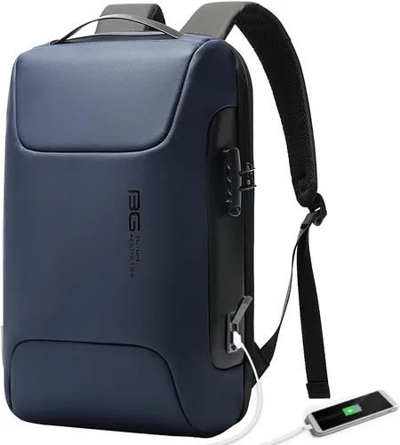 Vista 14 de BANGE Mochila para laptop Tech para hombre y mujer, Negro, Estándar, Computadora portátil