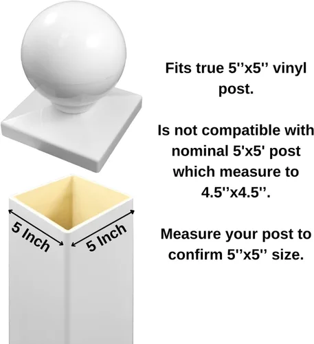 Vista 6 de Weatherables Tapa de poste de 5 x 5 – Cubierta de vinilo resistente a la intemperie para exteriores para una durabilidad duradera y fácil