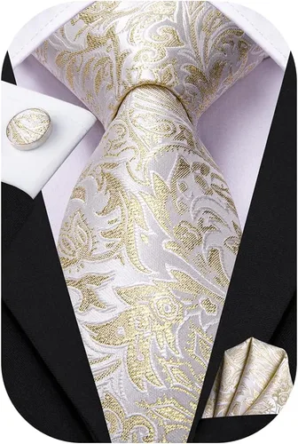 Vista 18 de Dubulle Corbata tejida de cachemira para hombre y gemelos de pañuelo para hombre, conjunto de gemelos para boda formal y negocios