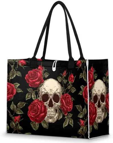 Vista 13 de Pardick Bolsa de mano reutilizable para mujer, bolsa de viaje, trabajo, compras, piscina y playa, A-04, Mediana
