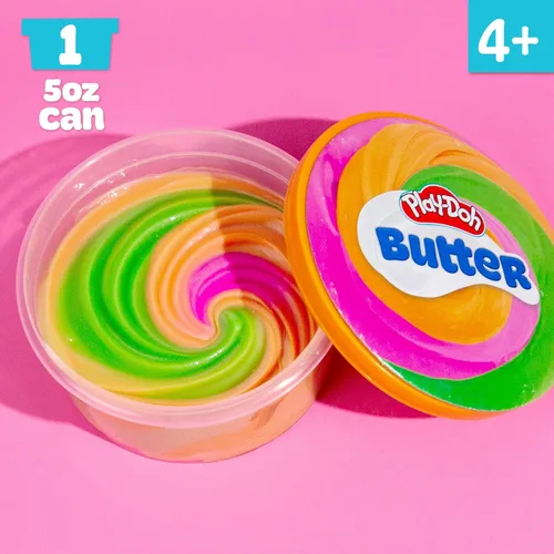 Vista 4 de Play-Doh Slime perfumado para niños, aroma Sherbert rosa, verde, naranja