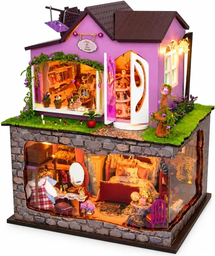 Vista 11 de Spilay Kit de casa en miniatura para adultos, kit de casa de muñecas en Pabellón de construcción