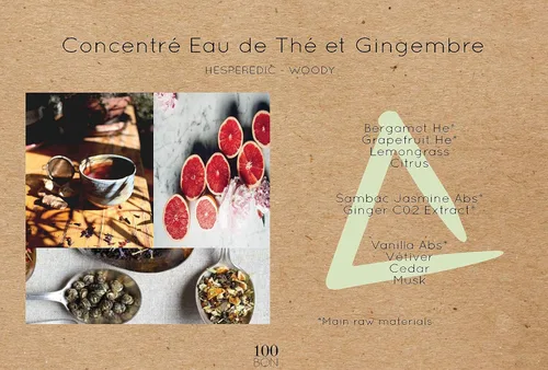 Vista 4 de 100BON Eau De The & Gingembre - Aroma de té y jengibre para mujeres y hombres, fragancia orgánica energizante, notas dulces, cítricas y picantes