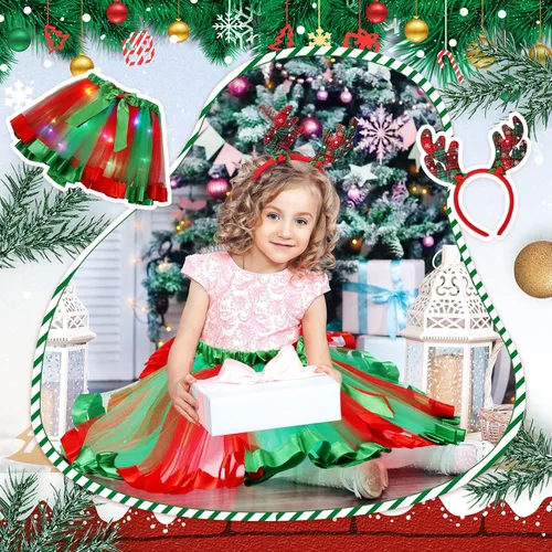 Vista 6 de Hotop 4 Pcs Light up Tutu LED Ballet Dance Birthday Tutu Skirts Unicorn Headbands Party Clothes Birthday Gifts for Girls