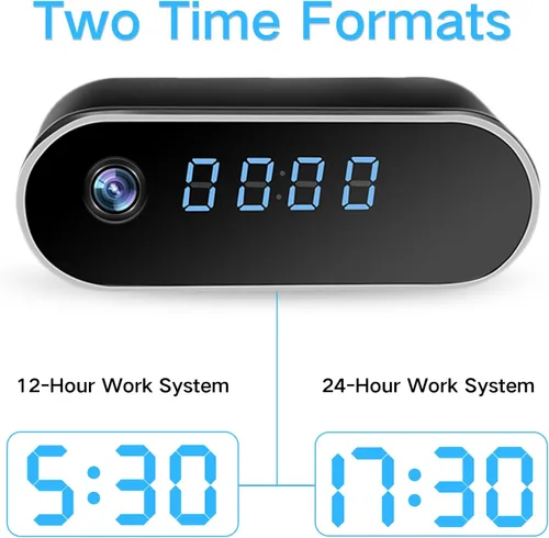 Vista 6 de Cámara de reloj WiFi inalámbrica 1080P HD cámaras ocultas niñera con visión nocturna, cámaras de vigilancia con detección de movimiento