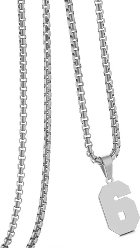 Vista 148 de Collar de Número Dorado para Hombre, Cadena de Acero Inoxidable con Colgante de Número para Atletas, Joyería Deportiva Personalizada para Niños