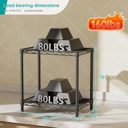 Vista 3 de SINGAYE Estantería de alambre para armario: unidad de metal ajustable para organización de lavandería, baño, cocina, hogar, almacenamiento