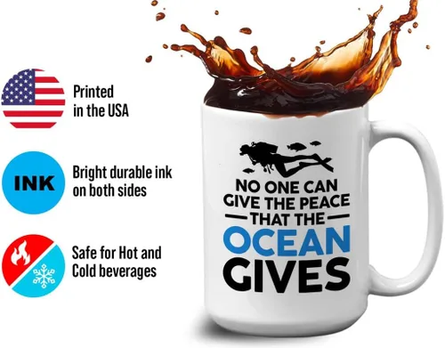 Vista 27 de Taza de café de buceo de 11 onzas, color negro, sumerge en la felicidad, actividades de respiración subacuática, pasatiempos, natación, ascenso