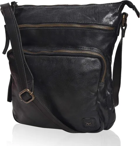 Vista 19 de Bolsos cruzados de cuero genuino y carteras para mujeres, bolsos de hombro cruzados hechos a mano, elegantes y modernos