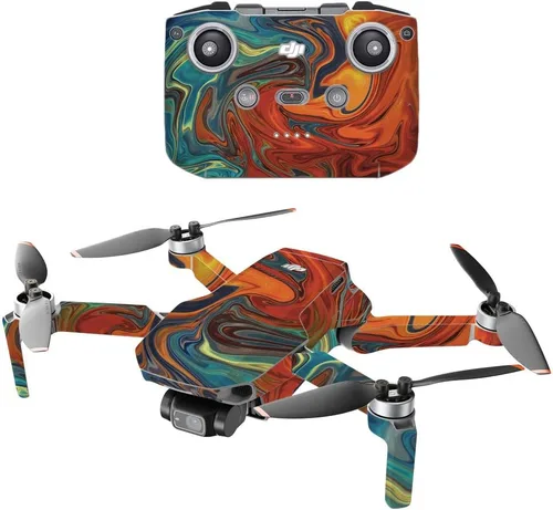 Vista 19 de MightySkins - Compatible con DJI Mini 2 Dron portátil – Mármol ámbar Funda protectora de vinilo duradera y única Fácil de aplicar, quitar