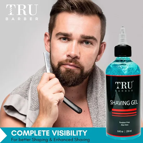Vista 3 de TRU BARBER Gel de afeitar para hombres, afeitado recto, bordes perfectos y afeitado suave