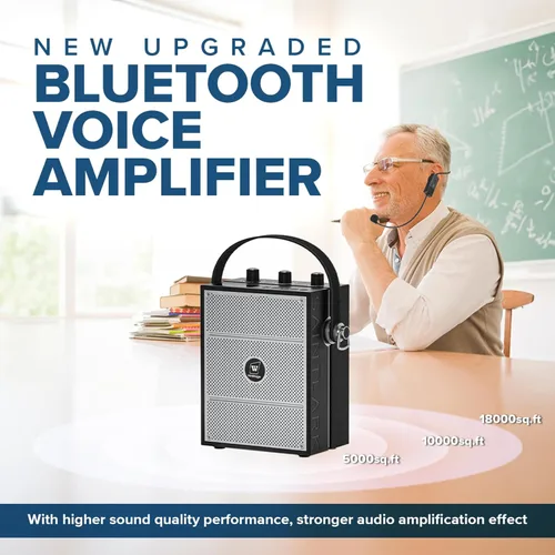 Vista 2 de Amplificador de voz Bluetooth 5.3 con auriculares de micrófono inalámbrico, micrófono amplificador inalámbrico personal para profesores, megafonía