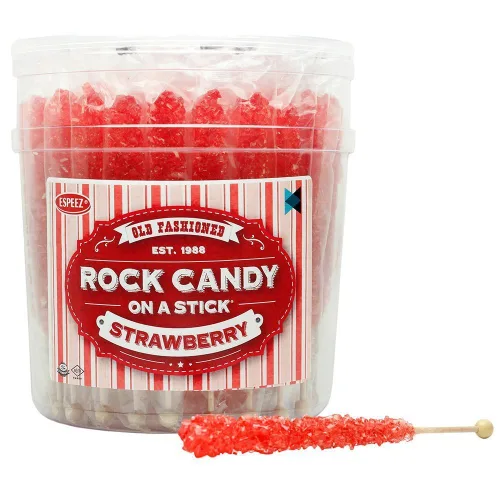 Vista 44 de Palitos de caramelo de roca extragrandes: 12 paletas de cereza rosa – envueltas individualmente – Palitos de caramelo de roca de cristal