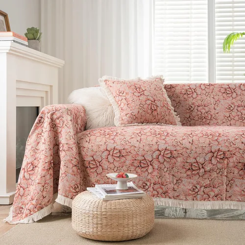 Vista 9 de vctops Fundas de sofá jacquard vintage para sofá seccional patrón de pájaros funda de sofá con flecos para perros fundas de sofá de dos plazas funda