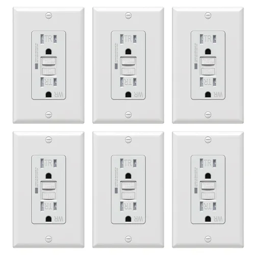 Vista 8 de WEBANG - Tomacorrientes GFCI de autocomprobación, resistentes a manipulaciones y a la intemperie, receptáculo GFCI con indicador LED, placas