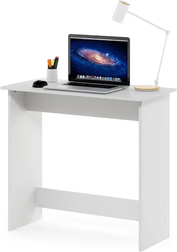 Vista 22 de Furinno Simplistic - Escritorio rústico para computadora de 31 pulgadas, escritorio de oficina pequeño, escritorio rectangular de oficina en casa