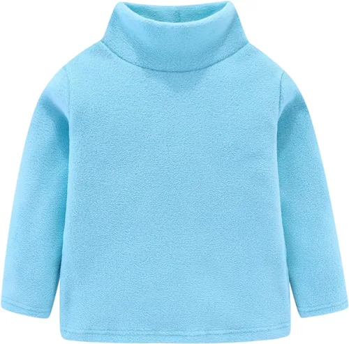 Vista 21 de Mud Kingdom Camisas de forro polar para niños con cuello alto, suaves, unisex Albaricoque