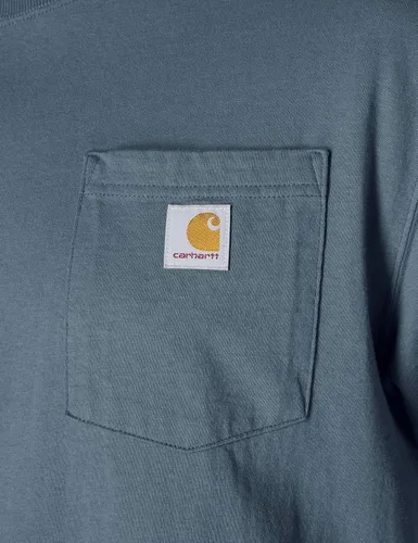 Vista 6 de Carhartt Camiseta con bolsillo Iconic K87 para hombre Piedra azul