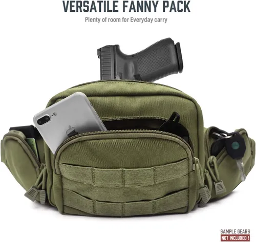 Vista 5 de LIVANS Cangurera de transporte oculto, bolsa táctica para pistola de transporte para hombre, funda de ocultación para armas de 1911 y G 17, 19, 20