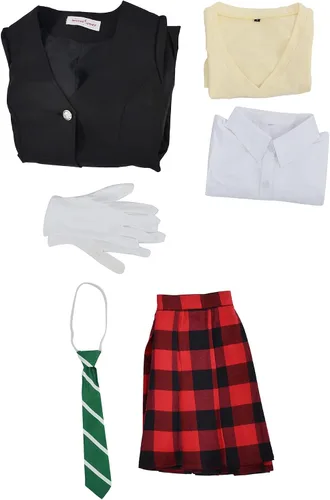 Vista 4 de miccostumes Disfraz de anime para mujer con corbata y guantes
