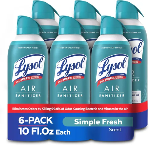 Vista 12 de Lysol Air - Desinfectante en aerosol con eliminador de olores para el hogar y la oficina, aerosol desinfectante, alternativa a ambientador, aroma a