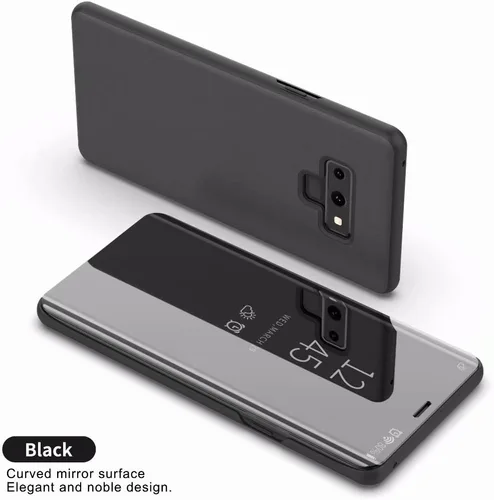Vista 2 de Funda para Galaxy Note 9 Lujo Clear View Espejo Electroplate Diseño de Maquillaje Flip Wallet 360 Cuerpo Completo Protección de Pantalla Integrada