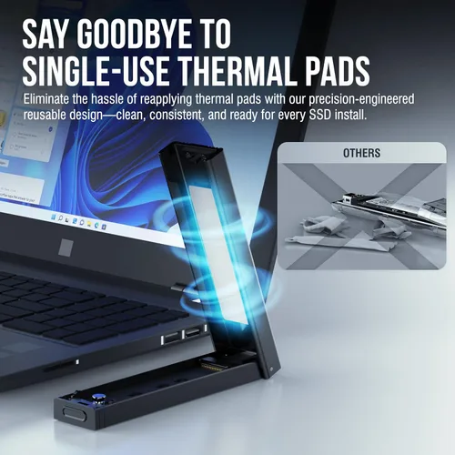 Vista 6 de Sabrent Caja sin herramientas USB 3.2 Tipo-C para SSD M.2 PCIe NVMe y SATA (EC-SNVE)