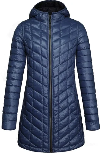 Vista 16 de Outdoor Ventures Abrigo Puffer Largo con Capucha Maryan para Mujer, Ultra Ligero, Cálido, Thermolite (Fiel a la talla. Orden Tamaño Normal) Tinta