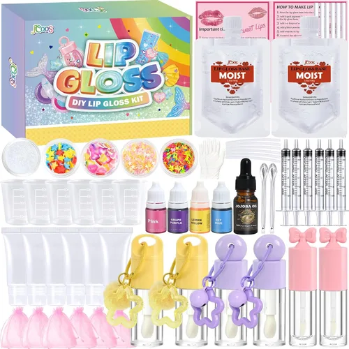 Vista 10 de Jcoos Kit de fabricación de brillo de labios, kit de brillos de labios para hacer tu propio lápiz labial, brillo de labios que cambia