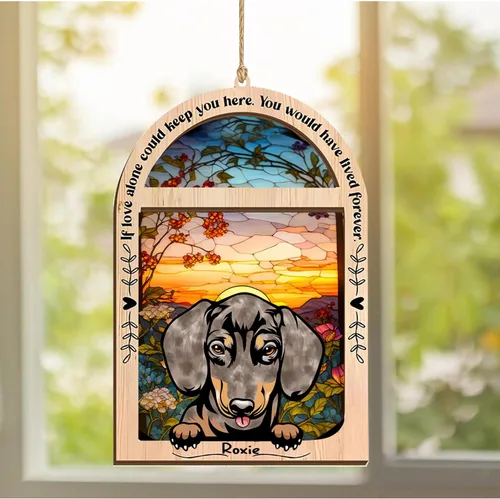 Vista 130 de LOVELYPOD Adorno de Navidad personalizado de sabueso afgano, atrapasoles con nombre, regalos de pérdida de mascotas, regalos para amantes