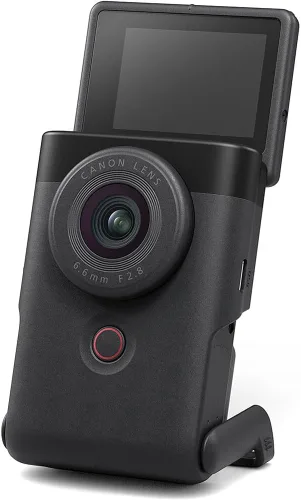 Vista 5 de Canon PowerShot V10 Vlog - Cámara compacta de vlogging 4K con soporte integrado, micrófonos estéreo y pantalla abatible (negro) (5947C002) +
