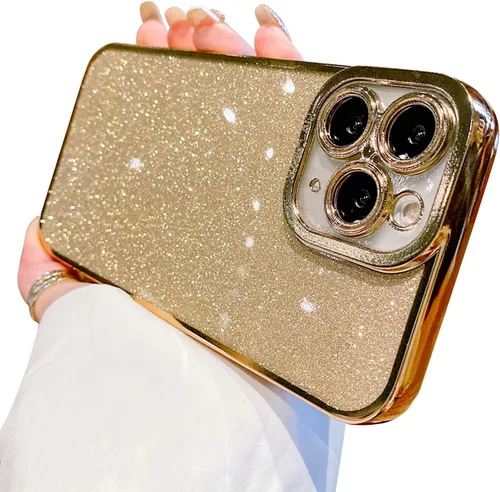 Vista 11 de Funda compatible con iPhone 11 Pro con purpurina, de lujo, linda, flexible, cubierta chapada, protección de cámara, a prueba de golpes, funda
