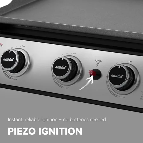Vista 8 de Royal Gourmet PD1301S - Plancha de gas portátil de 3 quemadores, 25,500 BTU de potencia de cocción, 304 pulgadas cuadradas, superficie de cocción