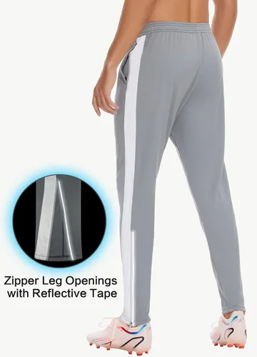Vista 2 de JIM LEAGUE Pantalones deportivos para hombre, con cremallera, aberturas en las piernas, pantalones de entrenamiento atléticos con bolsillos