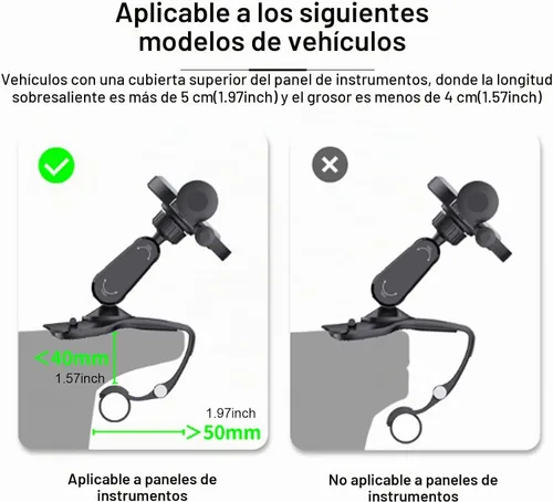 Vista 6 de Downhill 1 PC Soporte para smartphone para salpicadero de coche, soporte para smartphone con rotación de 360 grados, soporte multifuncional