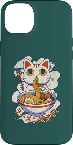 Vista 14 de Funda linda para iPhone 11 Chinese Lucky Cat Eating Ramen noodle lover anime Japón