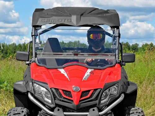 Vista 2 de SuperATV Parabrisas abatible 3 en 1 resistente a los arañazos para CFMOTO ZForce 500 / 800 Trail / 800 EX / 1000 2014-2022 Policarbonato de 1/4