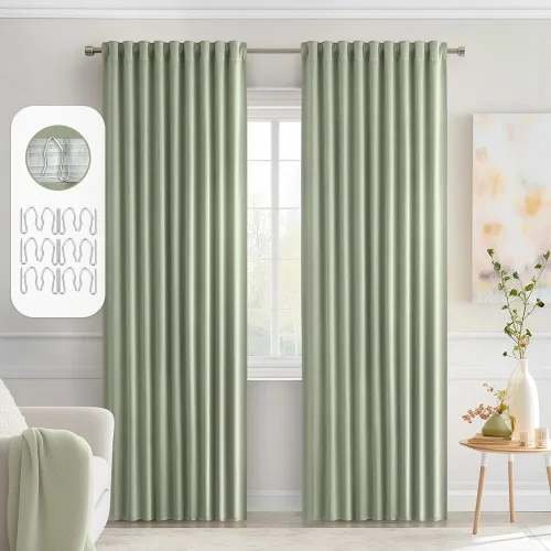 Vista 82 de MIULEE Cortinas opacas con pestaña trasera de 63 pulgadas de largo, juego de 2 paneles para sala de estar, dormitorio, privacidad, bolsillo
