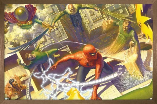 Vista 16 de Trends International Póster de Marvel Comics - Spider-Man - Battle with Sinister Six, 14.725 x 22.375 in, versión enmarcada de Barnwood