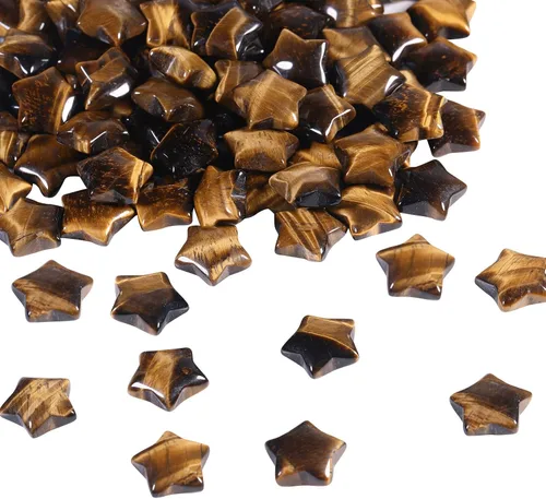 Vista 10 de Rockcloud Paquete de 10 piedras de bolsillo de cristal en forma de estrellas, piedras pulidas para la preocupación para la curación de reiki, yoga