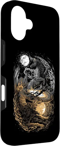 Vista 3 de Funda para iPhone 16 Lobo Viking Wolf Norse Mythology Pagan Ragnarok Wolves