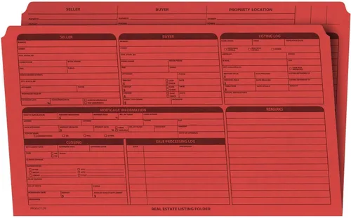Vista 5 de Carpeta de listado de bienes raíces, panel derecho, tamaño legal, soporte para documentos, preimpreso con lista de verificación de cierre y tarjeta