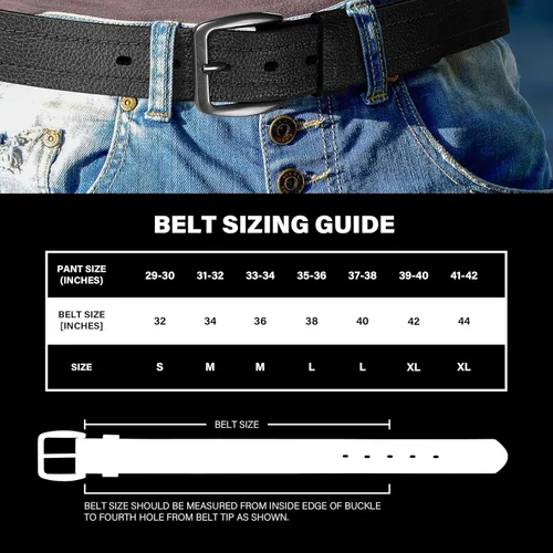 Vista 3 de Wrangler Mens Leather Belt Embossed Logo Casual Every Day Belt for Jeans