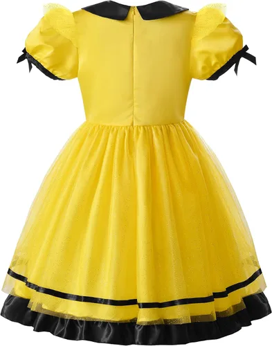 Vista 2 de ReliBeauty Disfraz de abeja animada para niñas, vestido de tul de Halloween