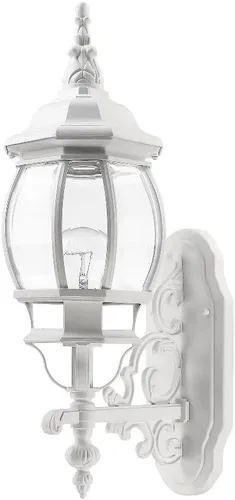 Vista 5 de Livex Lighting 7520-04 - Farol de pared para exteriores con pantallas de vidrio biselado transparente, negro, 21 x 7 x 21 pulgadas