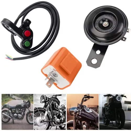 Vista 2 de Universal motocicleta 7/8 "multifunción señal de encendido apagado interruptor de luz intermitente cuerno conjunto para Honda Yamaha motocicleta ATV